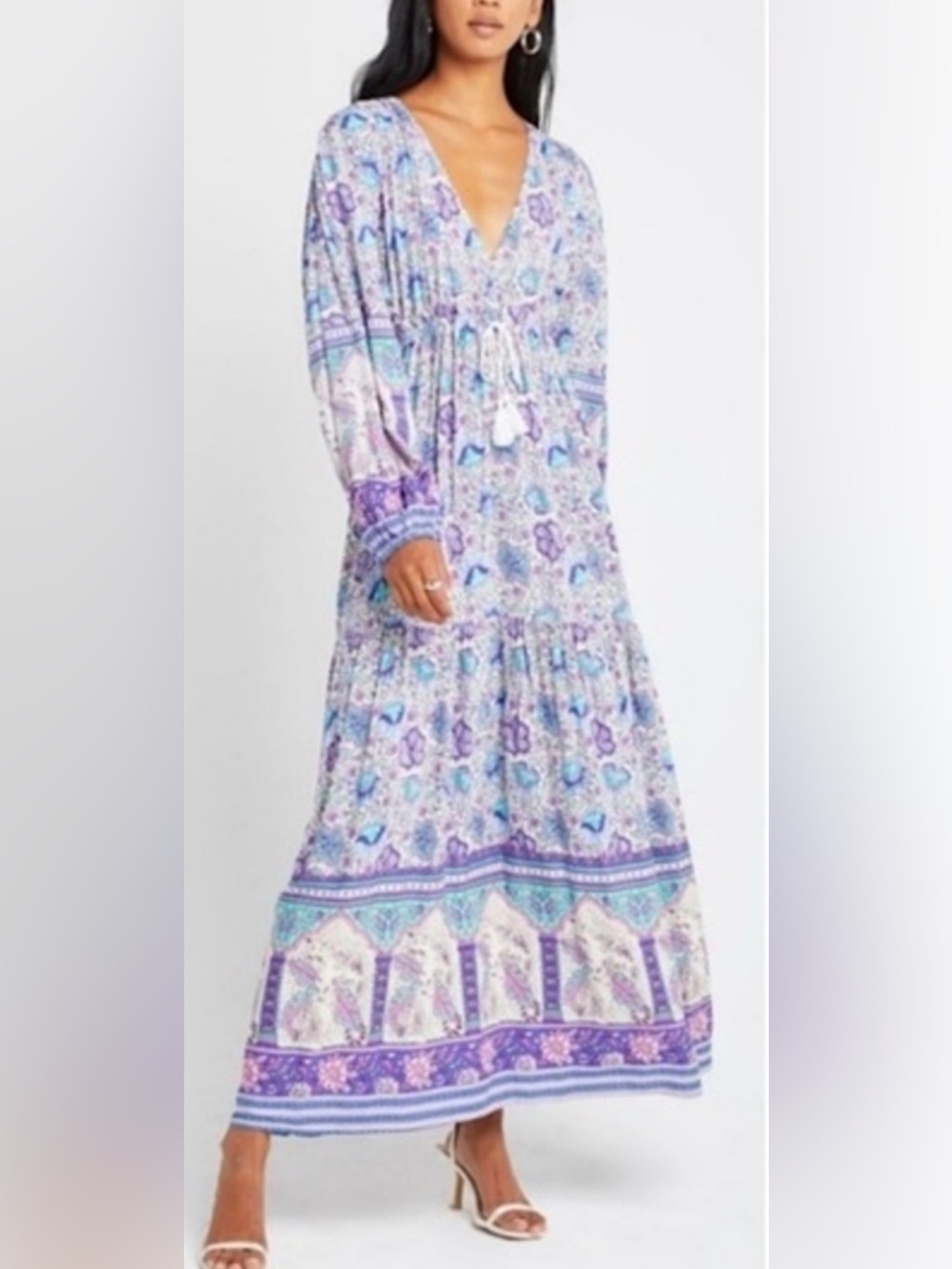 FEW MODA Paisley Maxi Dress Purple XS